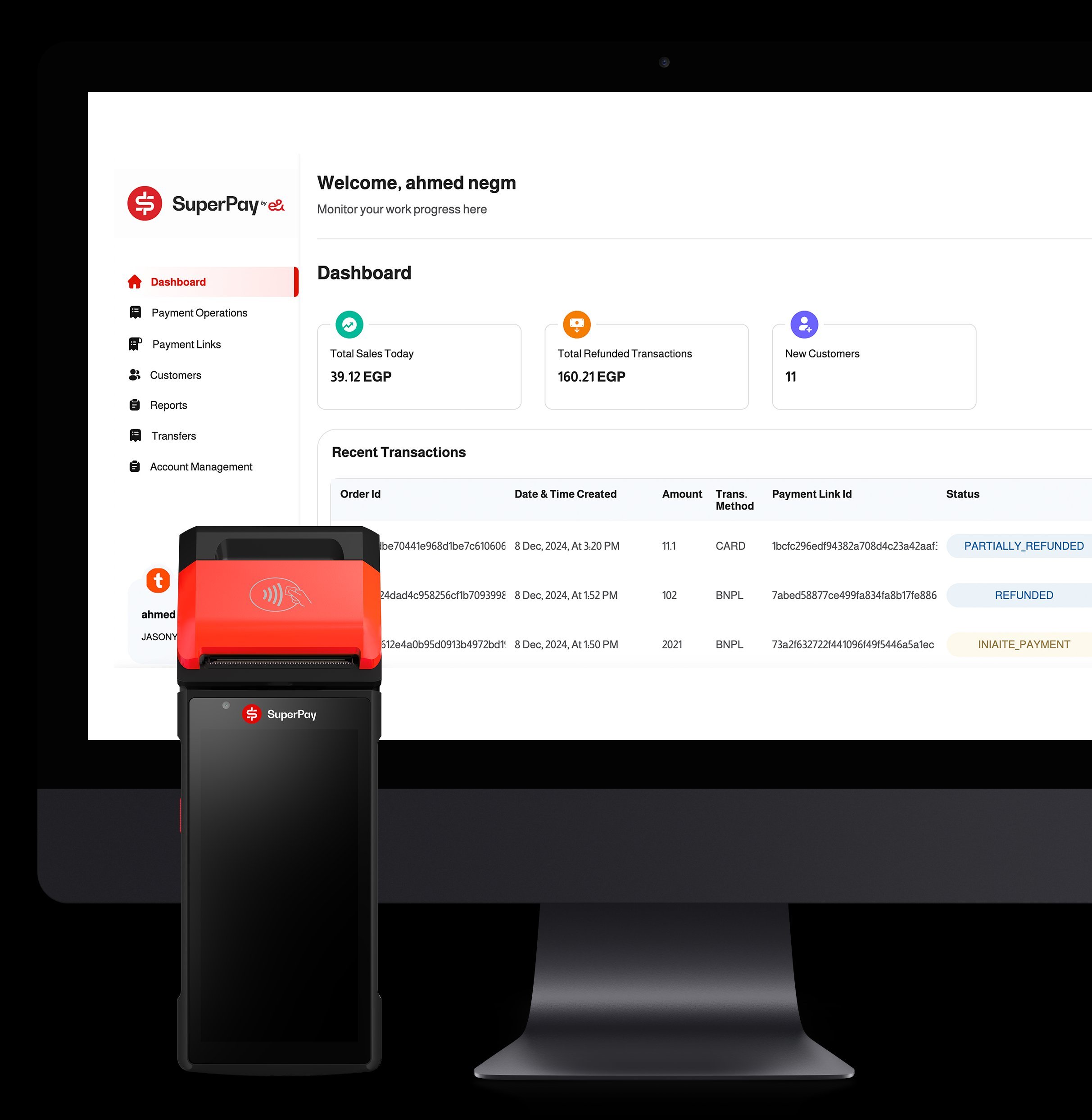 SuperPay by e& — merchant dashboard and POS terminal